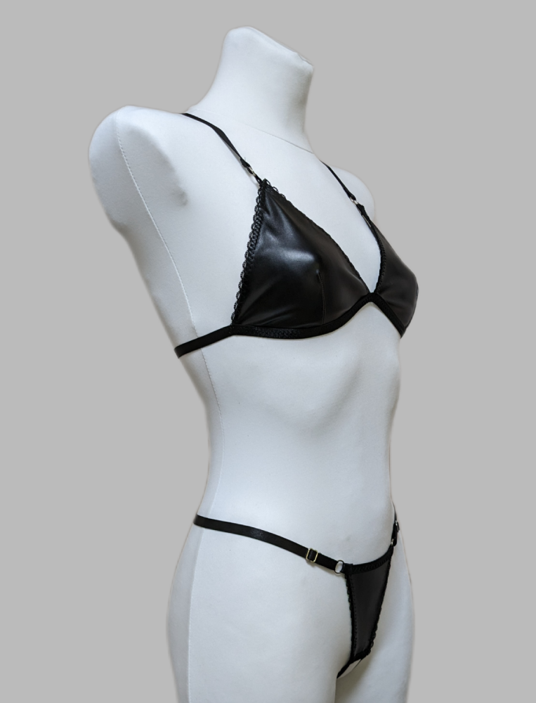 Комплект жіночого нижньої щільної білизни чорного кольору 2041 - потрібна допомога 2041p фото