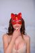 Красная маска кошки из кожи 210k - Кожа 210k-1 фото 3